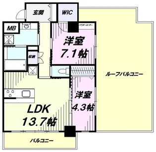 ラ・ベレッツァ フェリオ【6階】の間取り