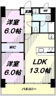 プライムコート立川【2階】の間取り
