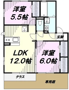 モダンコートF【1階】の間取り