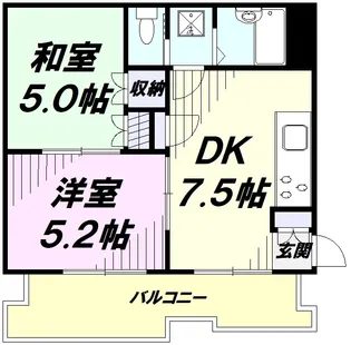 セイワ・アクレイム国立B【2階】の間取り