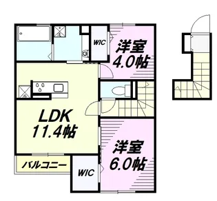 パレス・ポルテボヌール【2階】の間取り