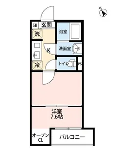 レジデンスウエスト小作【1階】の間取り