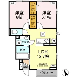 クレールA・B A棟【1階】の間取り