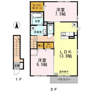 ニューパークサイドヴィラ【2階】の間取り
