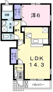 クローバーレジデンスY【1階】の間取り