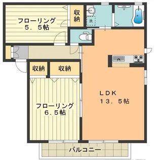 シャーメゾン石川D【1階】の間取り