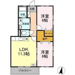 パルメゾン ピエル【1階】の間取り