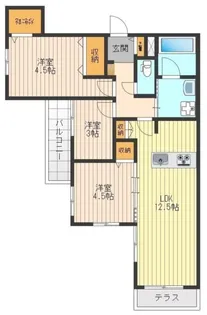 メゾングリシーヌ中神【1階】の間取り