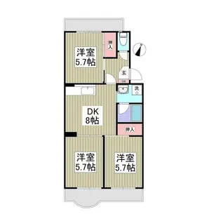 旭が丘カサヴェール【103号室】の間取り