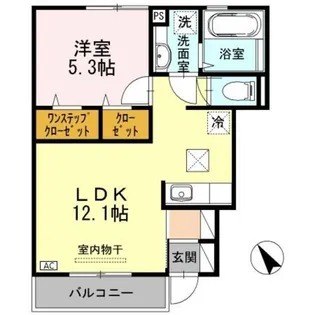 ル・ボア拝島 B棟【1階】の間取り