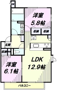 クレールB【1階】の間取り