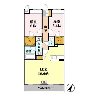 クレア立川【2階】の間取り