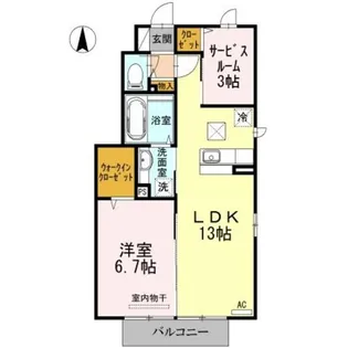 アプローズコート【1階】の間取り