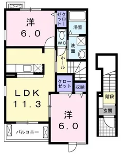 プロムナードⅡ【2階】の間取り
