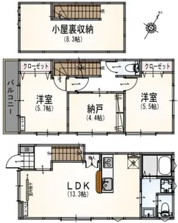 サンライズ国立Ⅱ 【102号室】の間取り