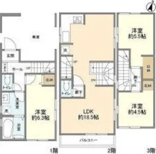 東京都東大和市南街2丁目【一戸建】の間取り