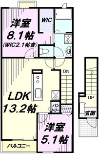ソレイユⅡ【2階】の間取り