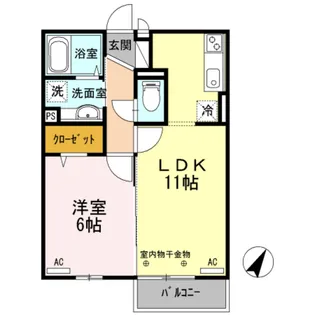 プランドール国立【2階】の間取り