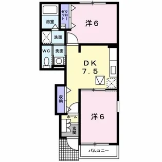 サンリット ヒルⅠ【1階】の間取り