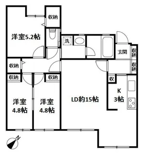 エルムコート【1階】の間取り