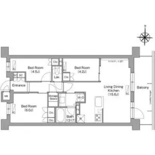 コンフォリア・リヴ八坂富士見【4階】の間取り