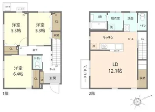 東京都日野市栄町2丁目【テラスハウス】の間取り