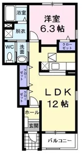 ファイン・ヒルB【1階】の間取り