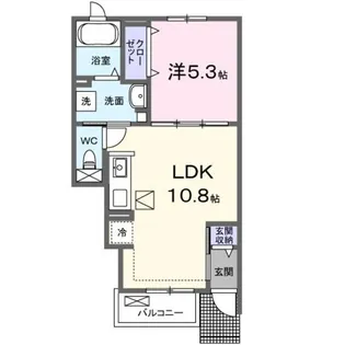 ミルト・ラフレシール【1階】の間取り
