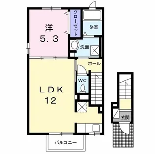 ミルト・ラフレシール【2階】の間取り
