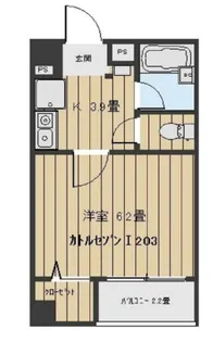 カトルセゾンⅠ【203号室】の間取り