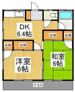 明城コーポ 【1階】の間取り