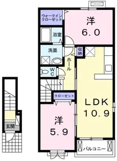 ディオネ ソレイユⅡ【205号室】の間取り