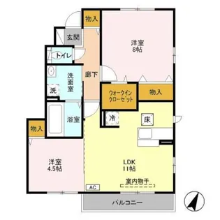 モダンコート B【1階】の間取り
