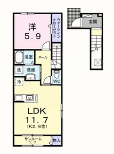 エール トロワ【2階】の間取り