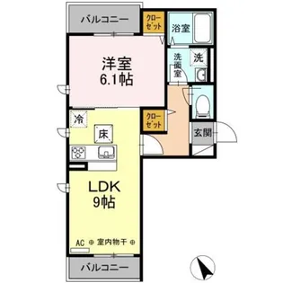 イースト河辺【2階】の間取り
