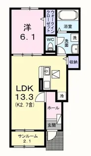 エール ドゥ【1階】の間取り