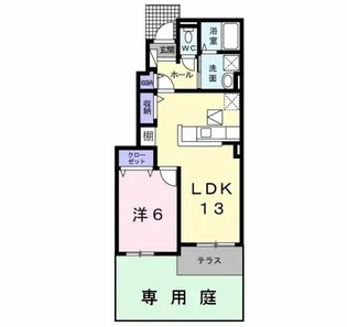 カーサ・エスポワール【1階】の間取り