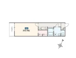 MELDIA福生Ⅲ【303号室】の間取り