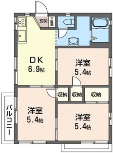 3DKの間取り画像