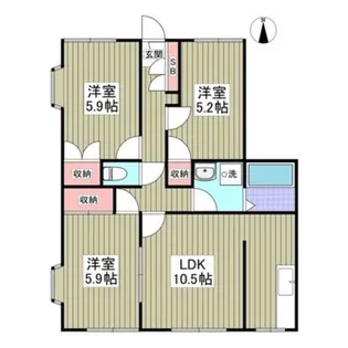 グランデュール瀬戸岡【1階】の間取り