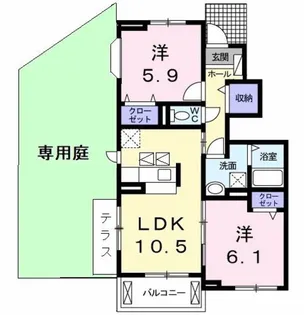 ベルグランⅡ【1階】の間取り