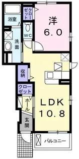 クレールパルテール【1階】の間取り