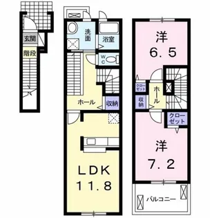ウィステリアタウン Ⅸ【202号室】の間取り