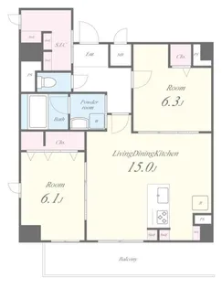エルデ国立【6階】の間取り