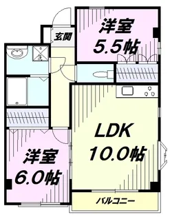 クレスコート国立 【2階】の間取り