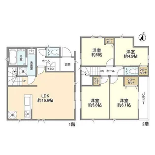 東京都立川市一番町4丁目【一戸建】の間取り