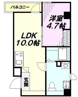 GRACE HILL Akebono【4F-A号室】の間取り