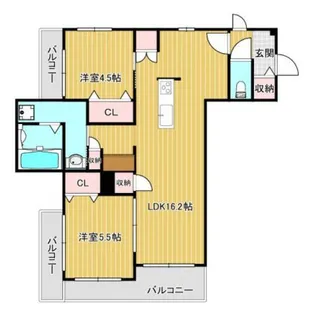 Lumiere du soleil【201号室】の間取り