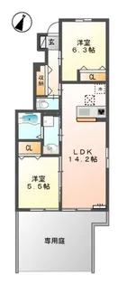 ルミナス国立Ⅰ【1階】の間取り