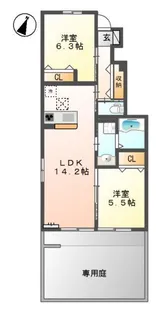ルミナス国立Ⅰ【1階】の間取り